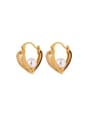 thumb Brass Cubic Zirconia Heart Vintage Huggie Earring 0
