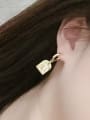 thumb Brass Cubic Zirconia Geometric  Letter Vintage Stud Earring 2