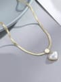 thumb Titanium Steel Heart Minimalist Snake bone chain Necklace 0
