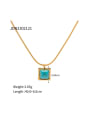 thumb Stainless steel Turquoise Green Geometric Dainty Necklace 2