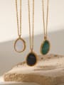 thumb Stainless steel Malchite Water Drop Vintage Necklace 3