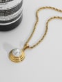 thumb Stainless steel Freshwater Pearl Round Trend Necklace 3