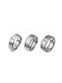 thumb Stainless Steel Geometric Hip Hop Stackable Men's Ring Set 1