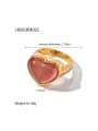 thumb Stainless steel Cats Eye Pink Heart Trend Band Ring 2