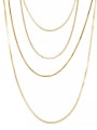 thumb Round bead chain 14 true gold multi-layer overlapping titanium steel snake Bone Necklace 0