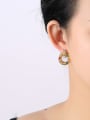 thumb Brass Cubic Zirconia Round Trend Stud Earring 1