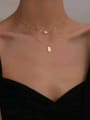 thumb Stainless steel Freshwater Pearl Oval Dainty Multi Strand Necklace 1