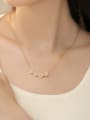 thumb Titanium Steel Cubic Zirconia Clover Dainty Necklace 1