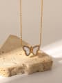 thumb Stainless steel Shell Butterfly Minimalist Necklace 3