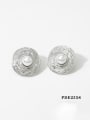 thumb Stainless steel Imitation Pearl Geometric Hip Hop Stud Earring 1