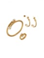 thumb Stainless steel Cubic Zirconia Hip Hop Irregular Ring Earring And Bracelet Set 0