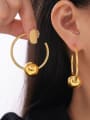 thumb Brass Geometric Hip Hop Huggie Earring 1