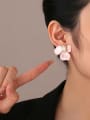 thumb Brass PVC Flower Trend Stud Earring 1
