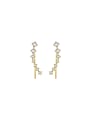 thumb Brass Cubic Zirconia Geometric Dainty Stud Earring 0