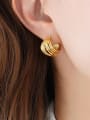 thumb Brass Geometric Vintage C Shape  Stud Earring 1
