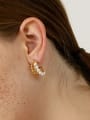 thumb Stainless steel Imitation Pearl Geometric Vintage Stud Earring 1