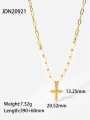 thumb Stainless steel Imitation Pearl Cross Vintage Necklace 1