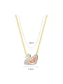 thumb Stainless steel Cubic Zirconia Swan Dainty Necklace 2