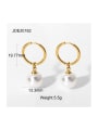 thumb Stainless steel Imitation Pearl Ball Trend Huggie Earring 3