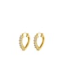 thumb Brass Cubic Zirconia Heart Luxury Stud Earring 0