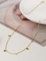 thumb Stainless steel Glass Stone Rectangle Minimalist Necklace 2