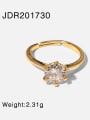thumb Brass Cubic Zirconia Round Dainty Band Ring 4