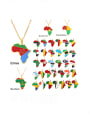thumb Stainless steel Enamel Medallion EthnicSteel Drop Oil Africa Map Pendant Necklace 0