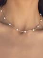 thumb Stainless steel Imitation Pearl Geometric Minimalist Chain Necklace 1