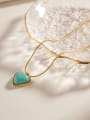thumb Stainless steel Turquoise Heart Minimalist Necklace 2