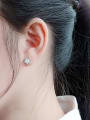 thumb Titanium 316L Stainless Steel Cubic Zirconia Geometric Minimalist Stud Earring with e-coated waterproof 1