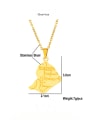 thumb Stainless steel Irregular Hip Hop Map of Guyana, France Pendant Necklace 3