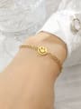 thumb Titanium Steel Smiley Minimalist Link Bracelet 1