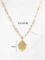 thumb Stainless steel Freshwater Pearl Geometric Trend Asymmetric chain Necklace 2