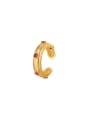 thumb Brass Cubic Zirconia Geometric Trend Band Ring 0