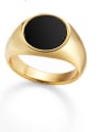 thumb Vintage black oil dripping stainless steel ring 0