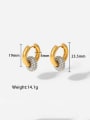 thumb Stainless steel Rhinestone Geometric Vintage Huggie Earring 2