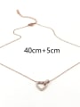 thumb Titanium Steel Rhinestone Heart Minimalist Necklace 3