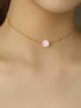 thumb Stainless steel Imitation Pearl Round Minimalist Necklace 1