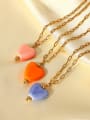 thumb Stainless steel Ceramic Heart Vintage Necklace 1