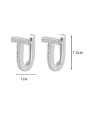 thumb Brass Cubic Zirconia Geometric Minimalist Stud Earring 4