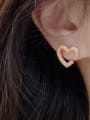 thumb Brass Hollow Heart Vintage Stud Earring 1