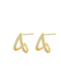 thumb Brass Cubic Zirconia Triangle Minimalist Stud Earring 2