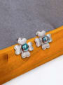 thumb Brass Imitation Pearl Flower Vintage Stud Earring 3