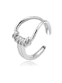 thumb Wide version twisted hollow three-dimensional smooth stainless steel ring 0