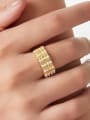 thumb Brass Imitation Pearl Geometric Hip Hop Band Ring 3