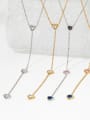 thumb Stainless steel Cubic Zirconia Tassel Dainty Lariat Necklace 2