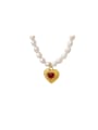 thumb Titanium Steel Freshwater Pearl Heart Vintage Necklace 0