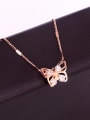 thumb Titanium Cubic Zirconia Butterfly Dainty Necklace 3