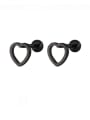 thumb Titanium Steel Hollow  Heart Minimalist Single Earring(Single-Only One) 4