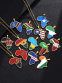 thumb Stainless steel Enamel Medallion Ethnic Map of Africa Pendant Necklace 1